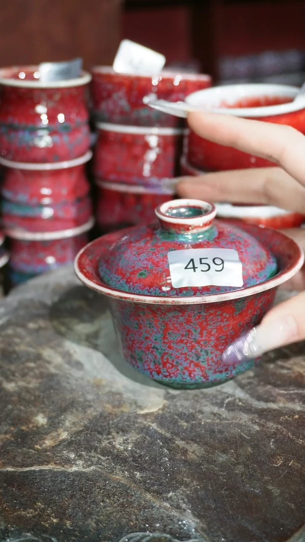 摆件陶精品窑变钧瓷茶器