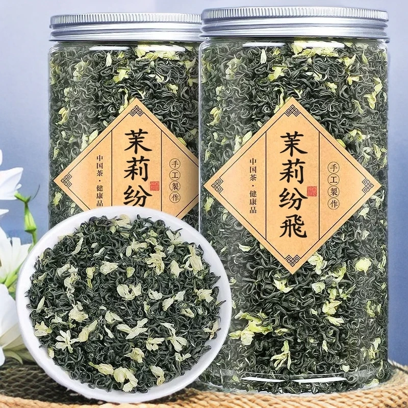 茉莉花茶纷飞飘雪新茶正宗原产浓香型组合型春茶绿茶花草茶叶