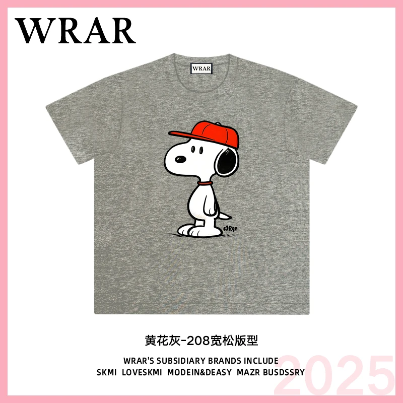 【棒球帽史努比】新品夏季透气宽松复古百搭T恤休闲圆领设计师印花1
