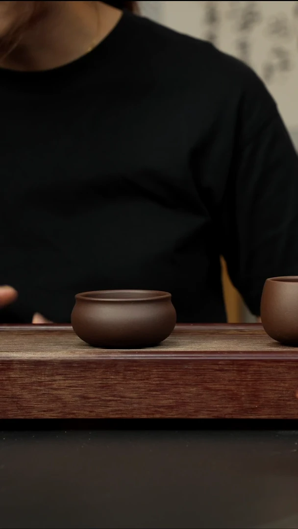紫砂茶杯紫泥 普洱杯