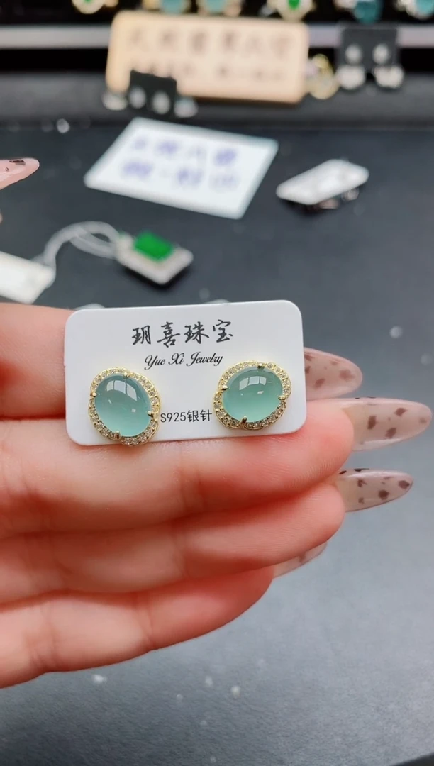 银S925镶嵌戒指翡翠1