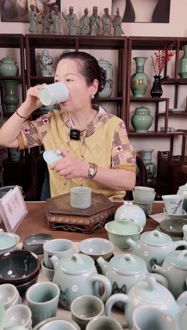 越窑釉 杯杯（竹子）