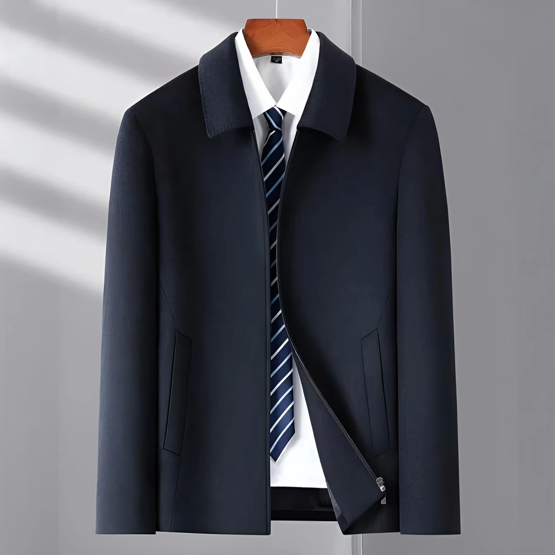 【秋冬新款】全羊毛行政茄克拉链商务休闲翻领男款羊毛8816
