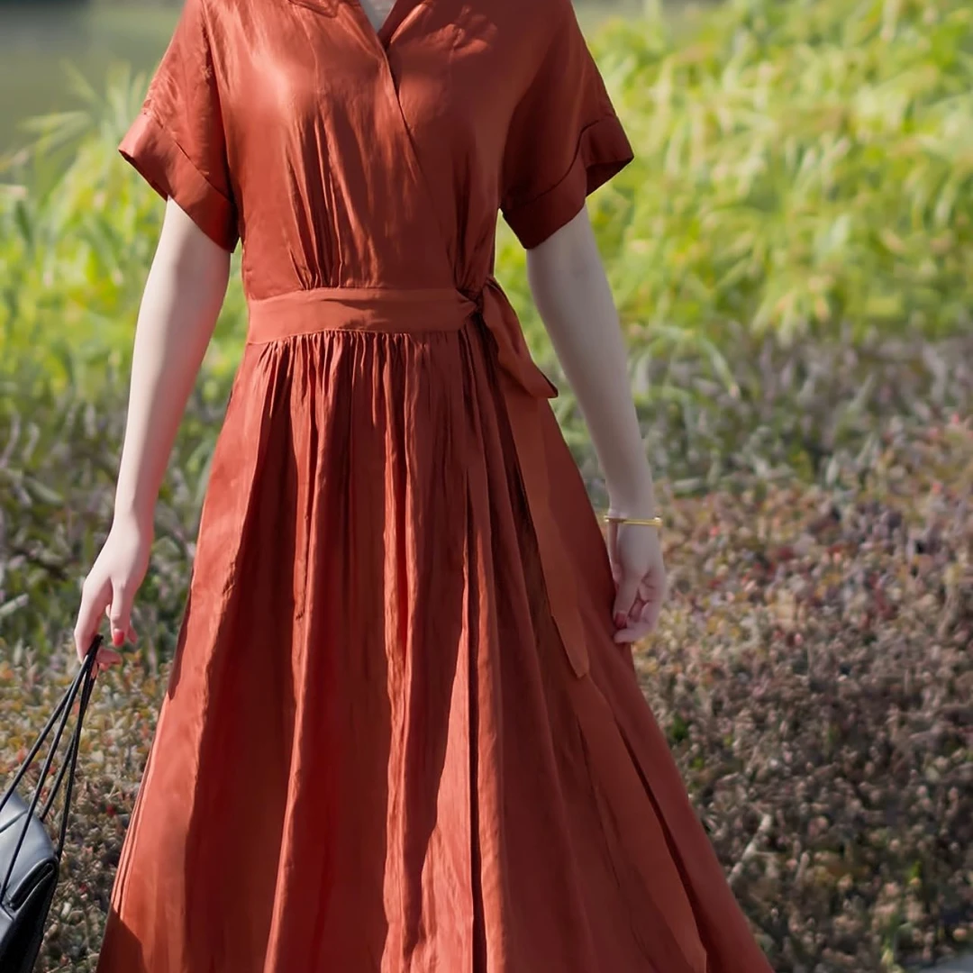 EXCEPTION/例外 春夏打褶气质收腰超显瘦连衣裙AA25-D1J07