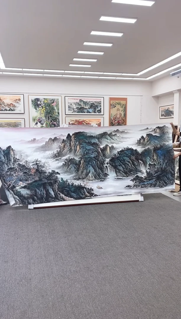 国画手绘丈二画芯360*145