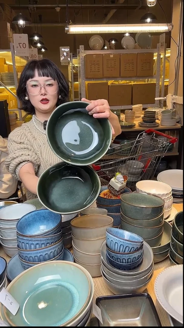 瓷160外贸尾货窑变釉下彩默认微瑕