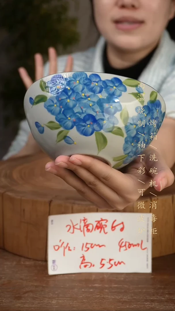 碗瓷景德镇手工手绘高温瓷釉下彩