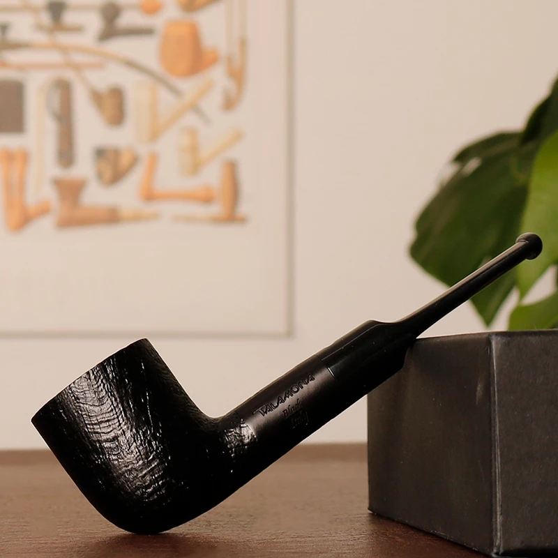 意大利塔拉莫纳 黑色喷砂撞球 新手入门 马鞍嘴 3mm 石楠木烟斗