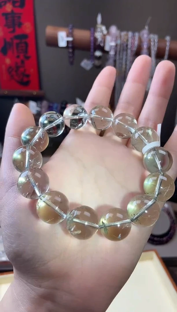 水晶手链未镶嵌16mm绿水晶