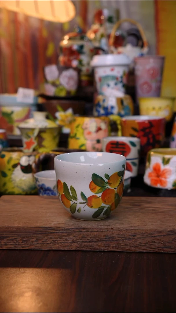 杯子陶泥垚手作 景德镇手工手绘陶瓷器物