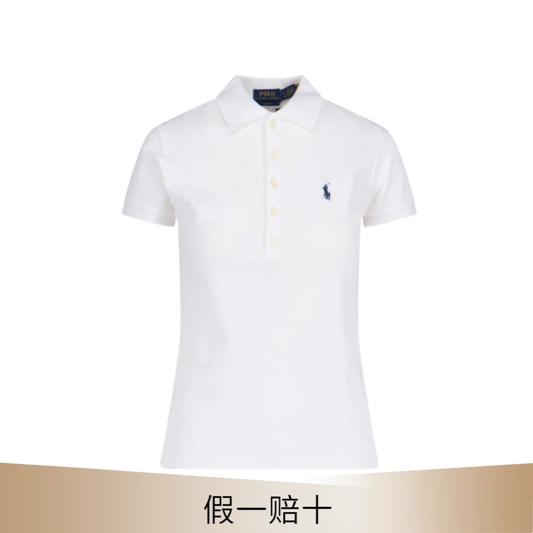 Ralph Lauren/拉夫劳伦女士Polo白色休闲立领T恤
