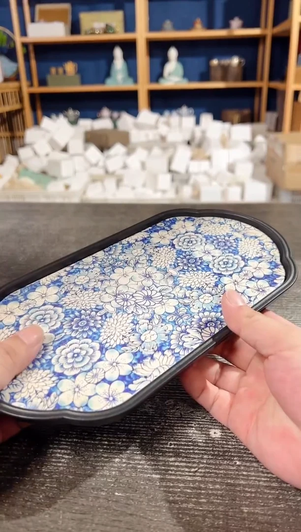 【闪购商品】其他青花万花活性炭吸水茶盘