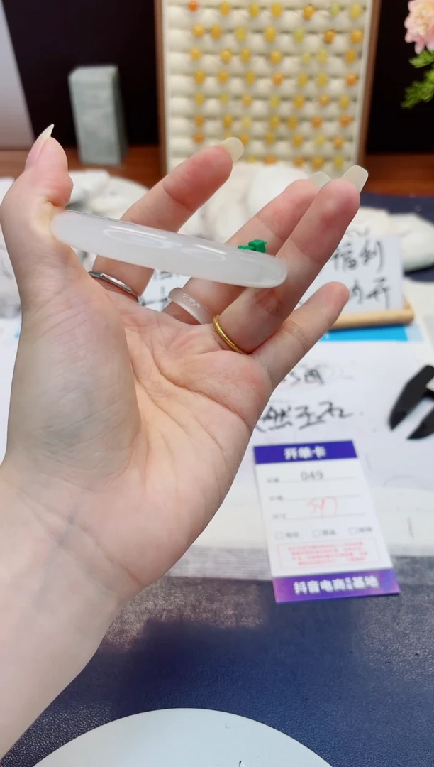 未镶嵌手镯石英质玉49-天山翠-圈口54