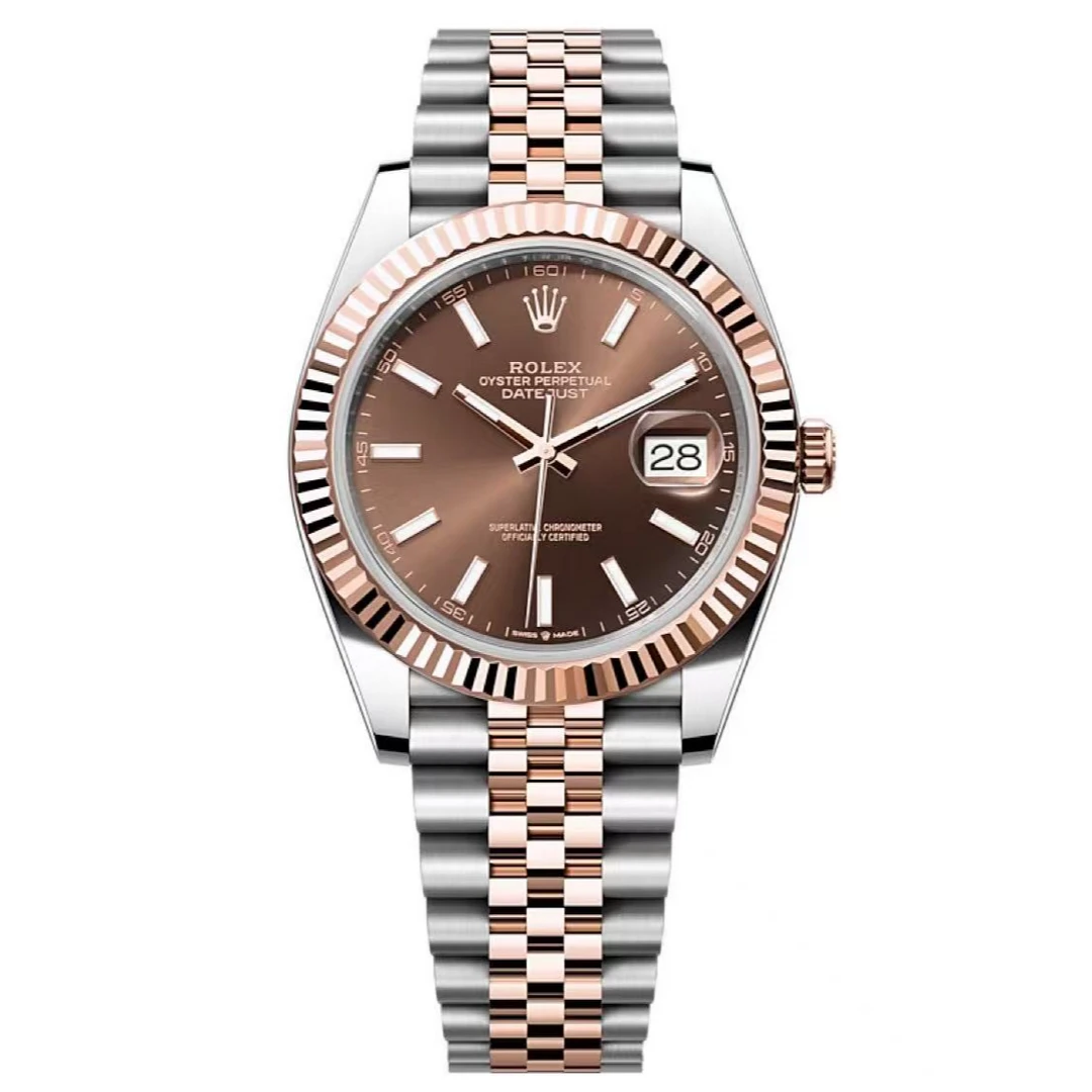 99新 Rolex/劳力士 古斓126331玫瑰金咖盘自动机械男表41mm单表