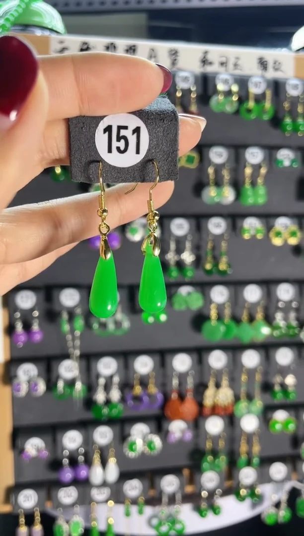 【闪购商品】翡翠耳饰银S925镶嵌151....