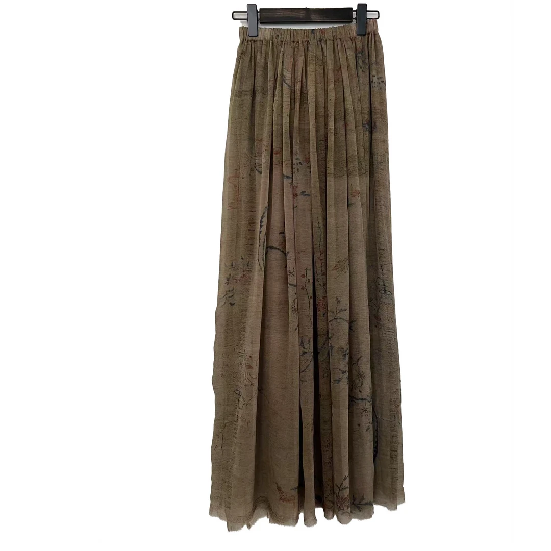 真丝乔其印花半裙