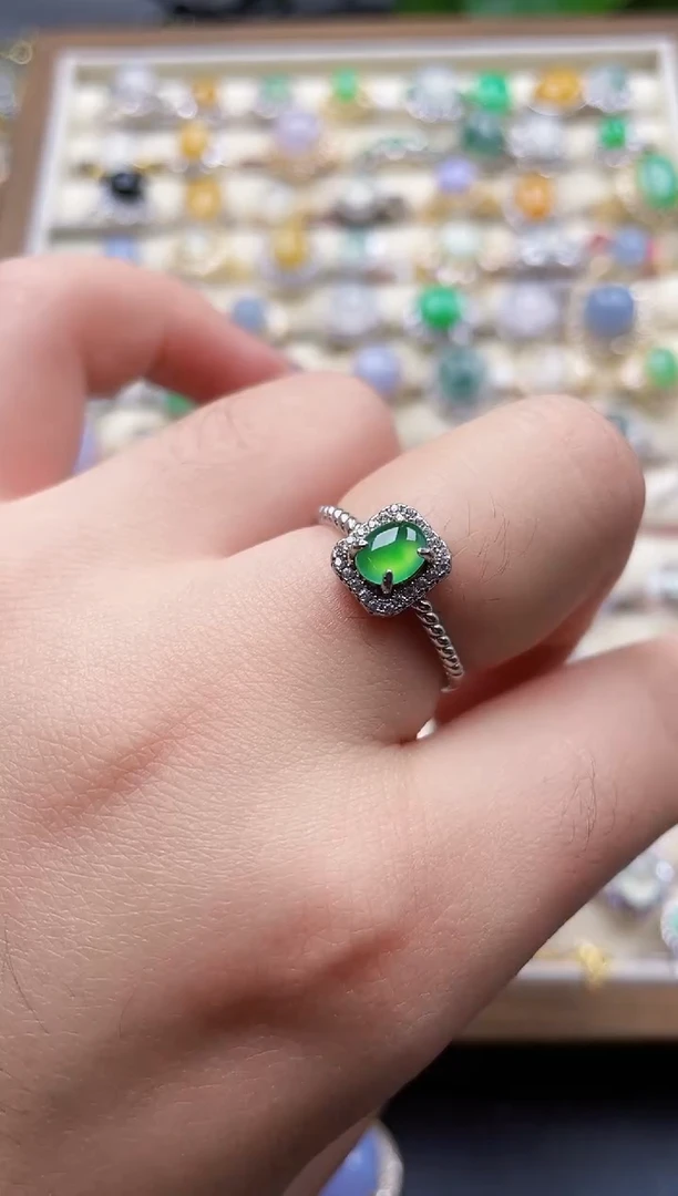 银S925镶嵌戒指翡翠27