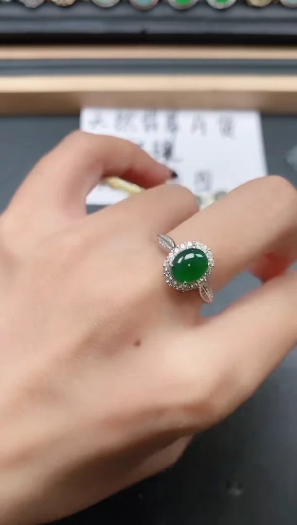 翡翠戒指银S925镶嵌1111111111