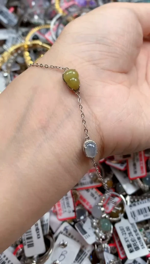 银S925镶嵌戒指翡翠天然A货缅甸翡翠