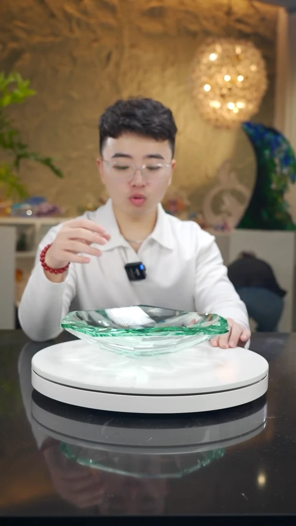 摆件湖水绿不规则边缘果盘