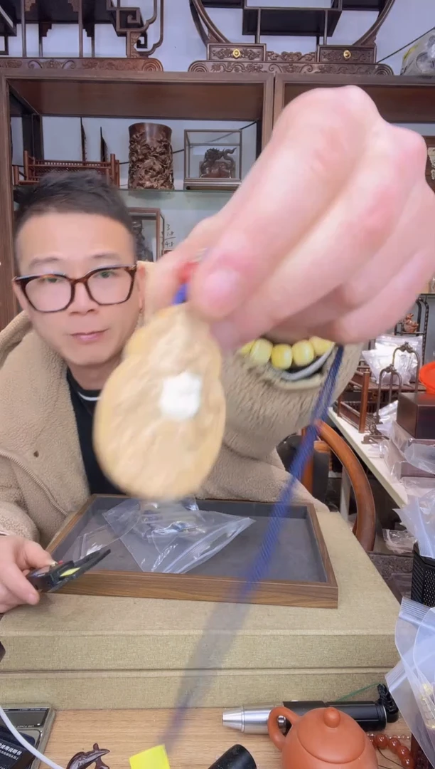 【闪购商品】乌木类书架098老山檀嵌猛犸宝宝佛挂牌