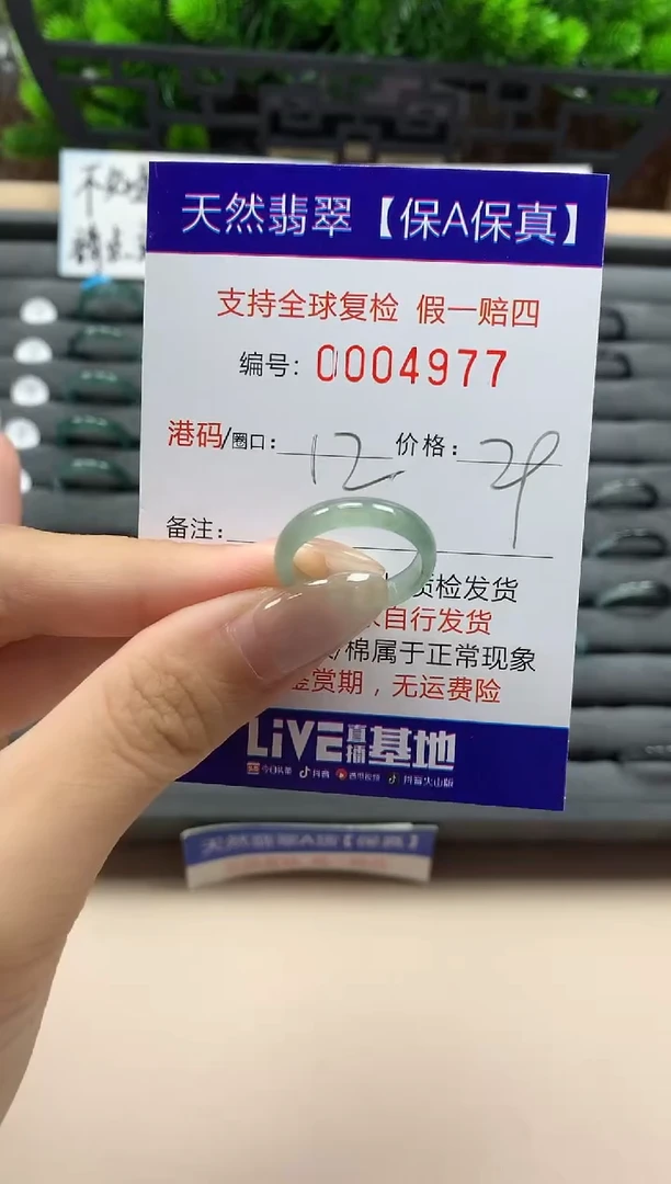 翡翠戒指未镶嵌天然004977