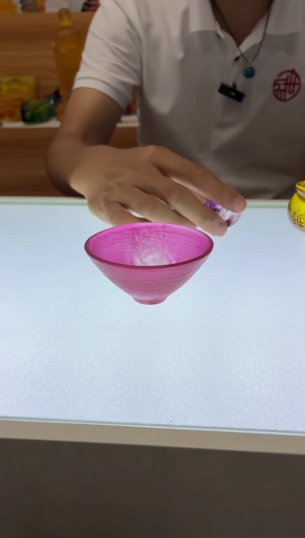 琉璃手工艺品茶杯混烧金红色
