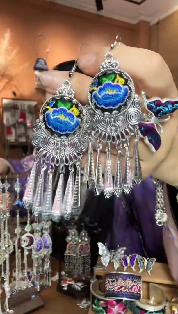 刺绣纯手工民族风耳环