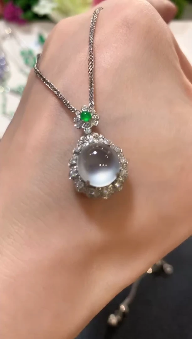 吊坠(不含链)18K金镶嵌翡翠z180