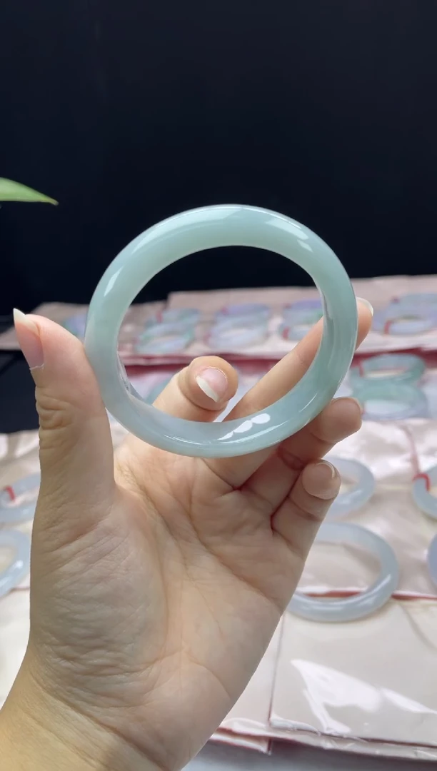 未镶嵌24#定制翡翠天然A货翡翠手镯55-56圈口