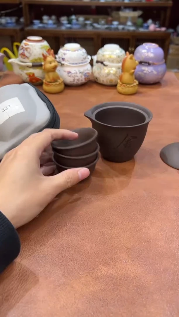 真的很便宜会开片的旅行茶具