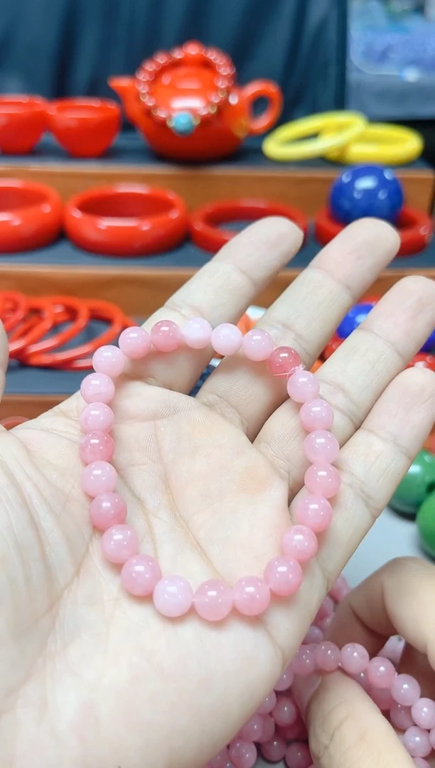1511号精品粉色圆珠手串