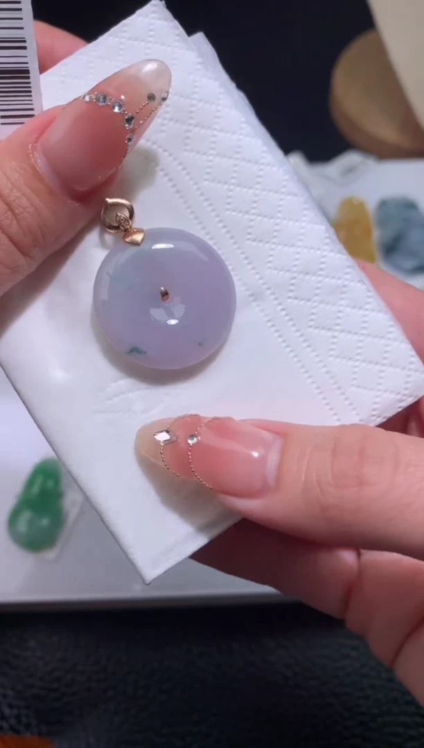 【闪购商品】翡翠颈饰18K金镶嵌扣子