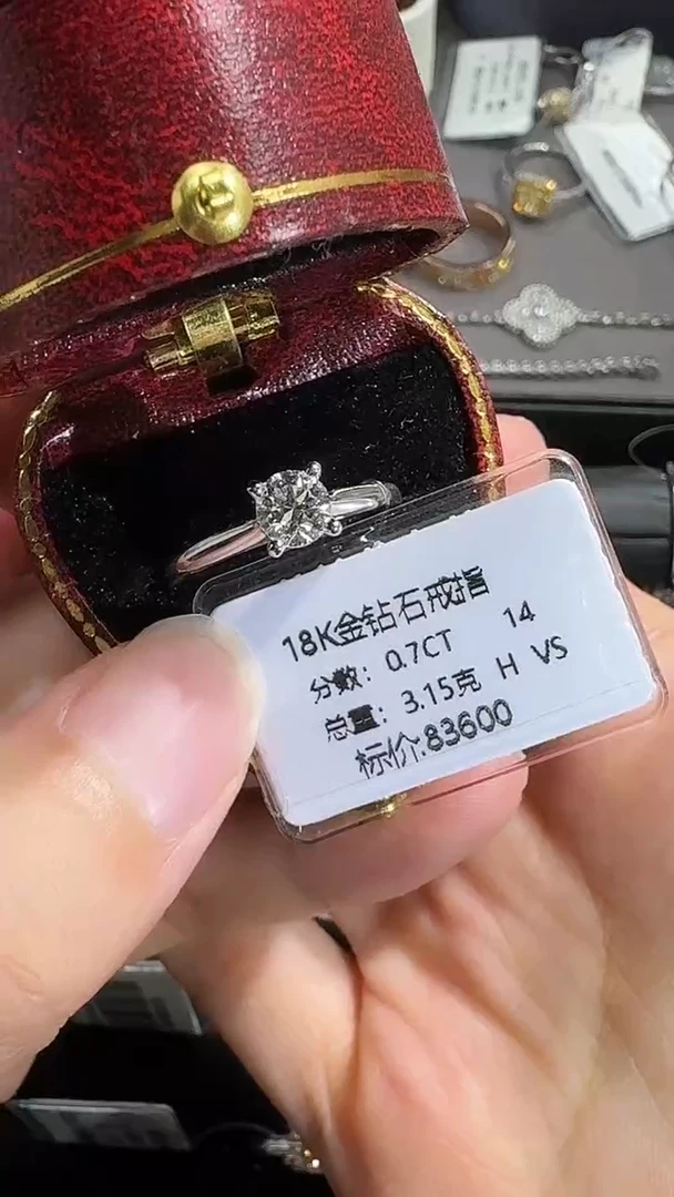 戒指/指环18K金镶嵌钻石18K钻石戒指镶嵌