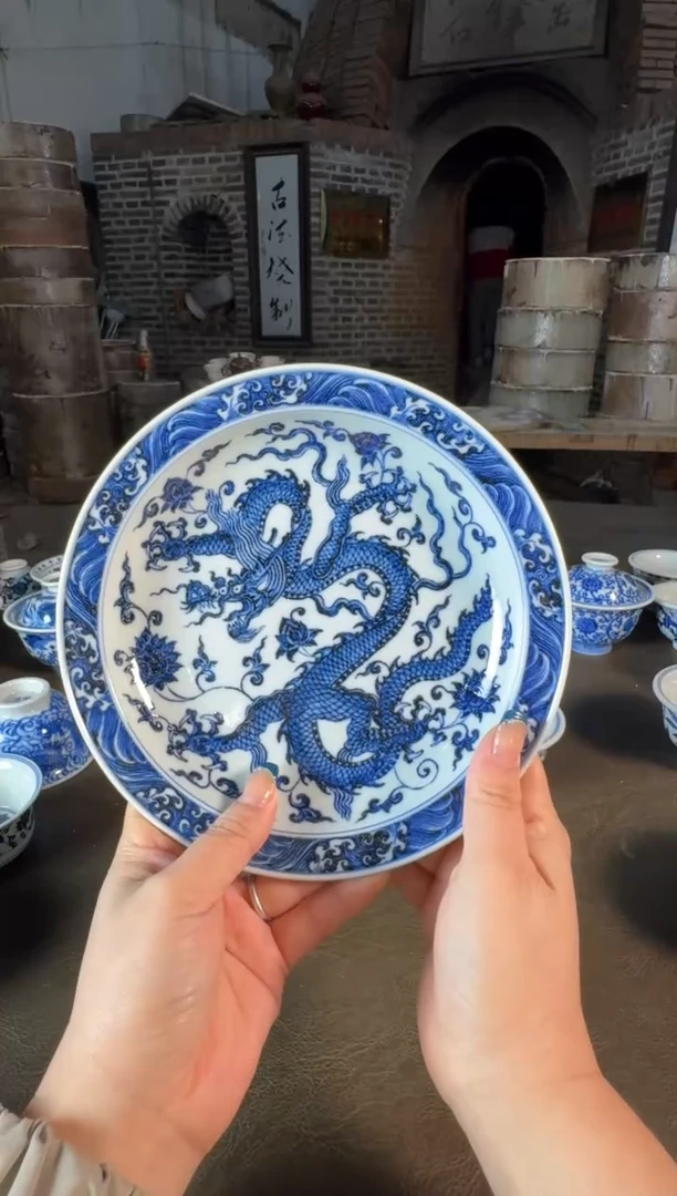 杯子陶瓷三方器合穿花龙龙纹壶承