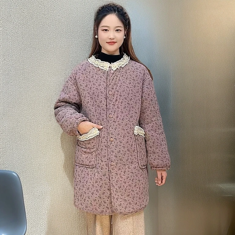 微瑕3层加厚加绒加棉可外穿家居服睡衣气质休闲女士宽松中长款