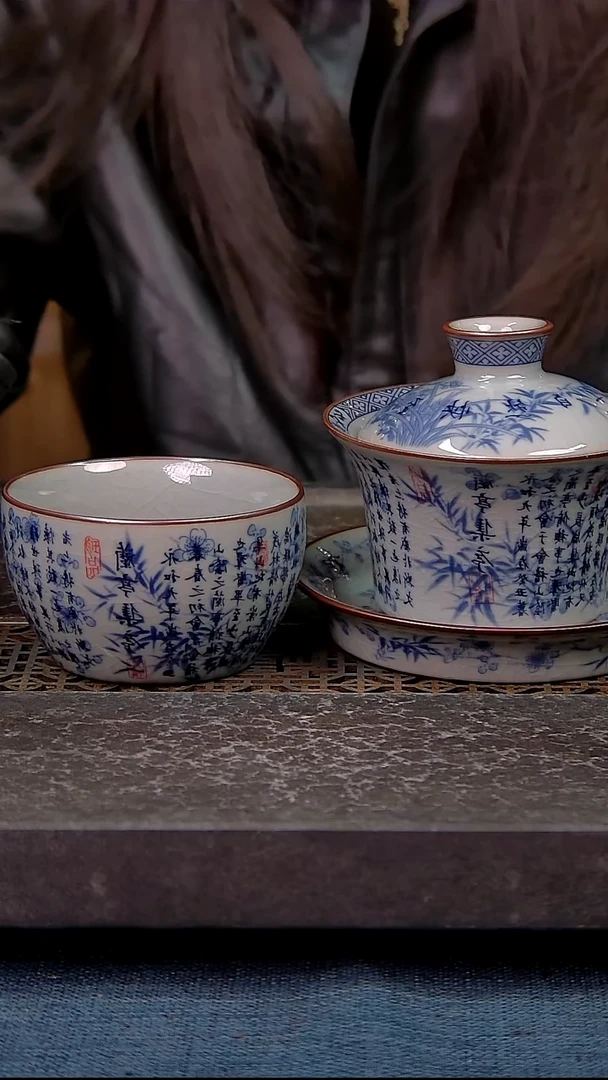 简装家用款2件套 老陶泥开片纹陶瓷茶具