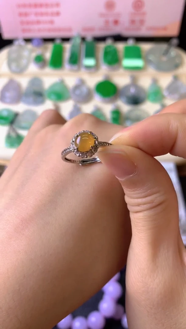 银S925镶嵌戒指翡翠灵*戒指