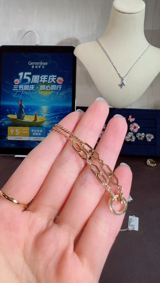 颈饰18K金镶嵌钻石BN17701#-Y#104