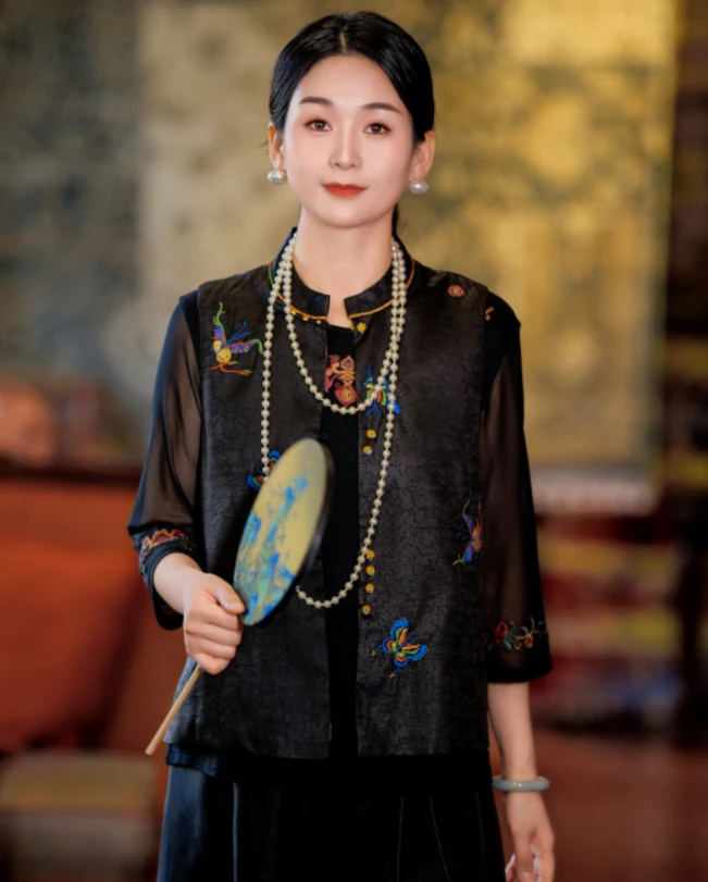 新中式（双面双穿）2025秋季新款重磅老料时尚洋气减龄百搭女士马甲