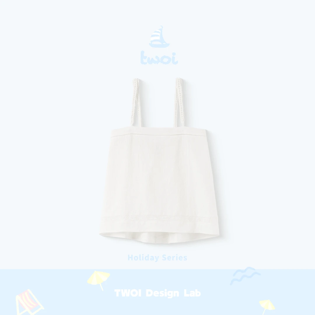 TWOI Design Lab "假日系列"「编织织带肌理吊带上衣」