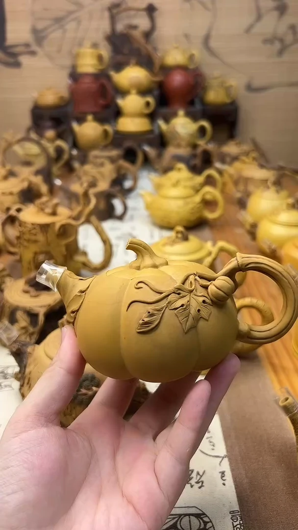 茶壶紫砂西*皮仿生南瓜壶