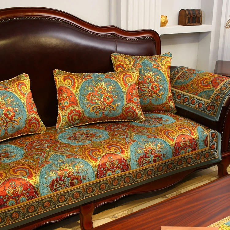 美式复古高级感沙发垫欧式沙发套罩百搭奢华坐垫高档防滑冬季新款