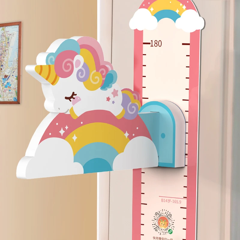 儿童卡通磁力测量仪尺身高墙贴3D小孩宝宝家用量身高贴墙纸不伤墙
