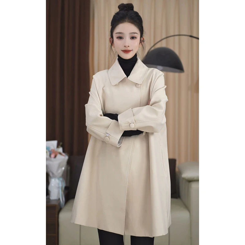 25101 休闲春季新款娃娃领风衣外套减龄少女风