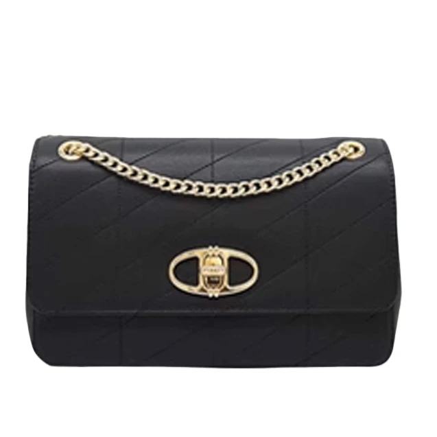 女包2025新款时尚百搭淑女小香风菱格高级感通勤链条小方包黑色