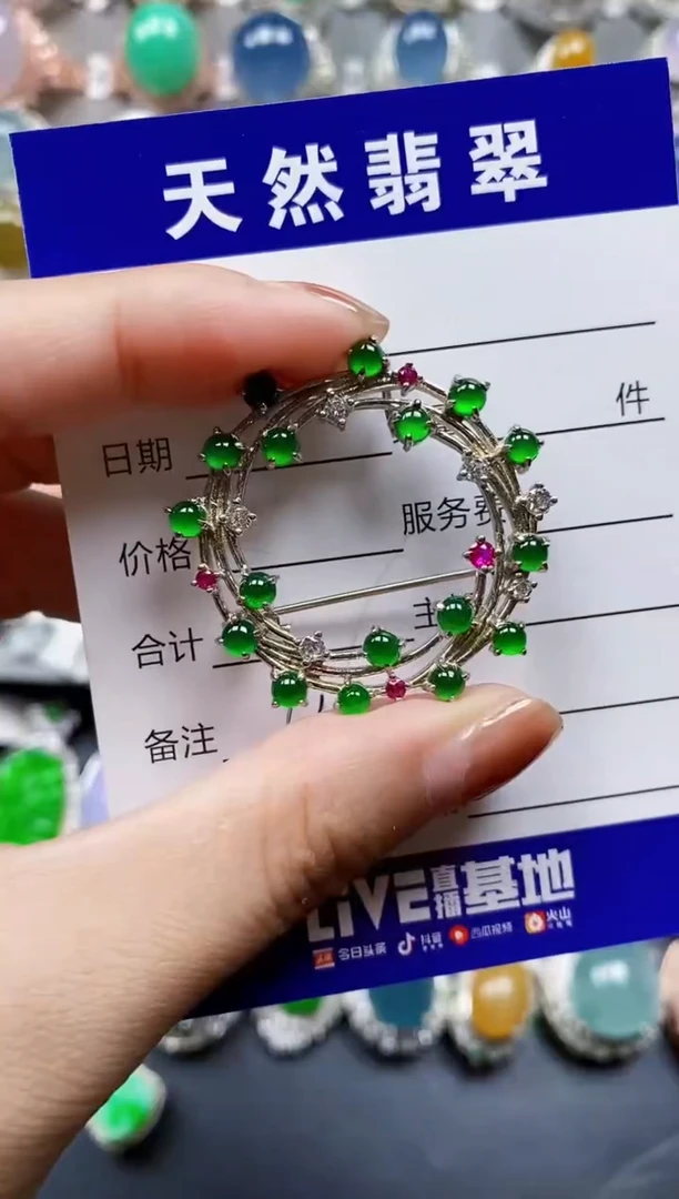 翡翠银S925镶嵌颈饰0647