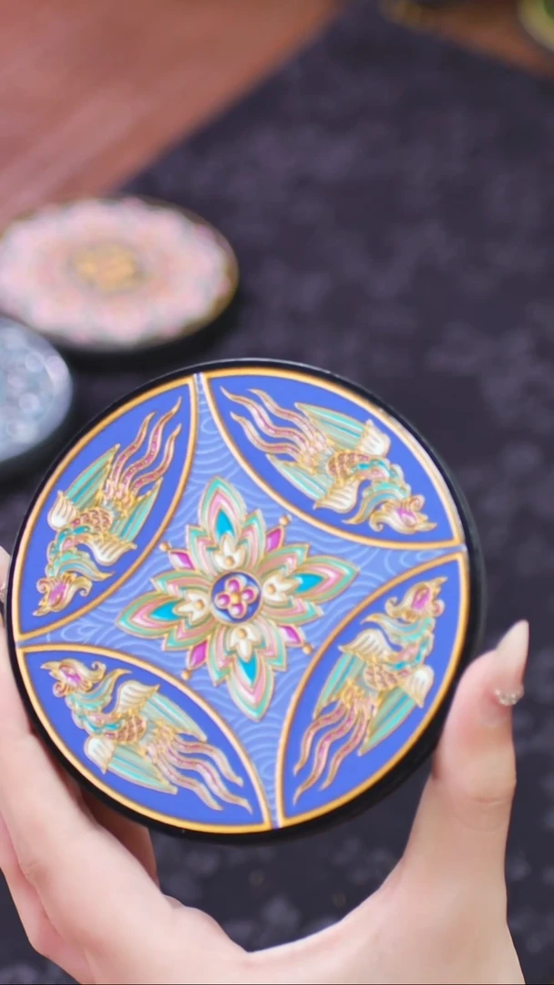 壹藏贰宝有凤来仪图案杯垫一片