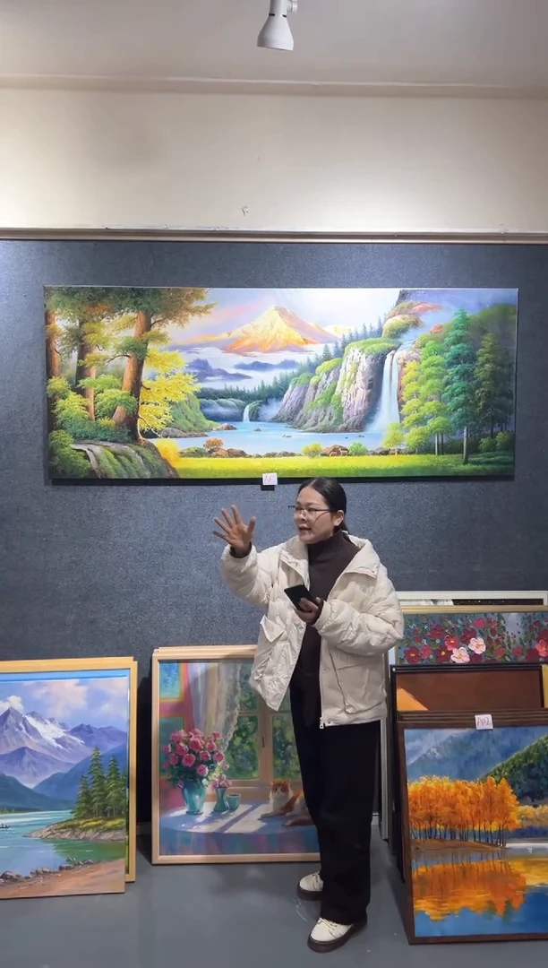 横款纯手绘手工油画横版