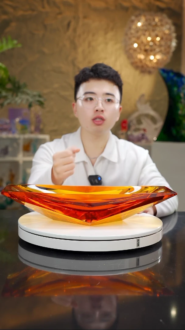 手工艺品琉璃福利琥珀切面果盘
